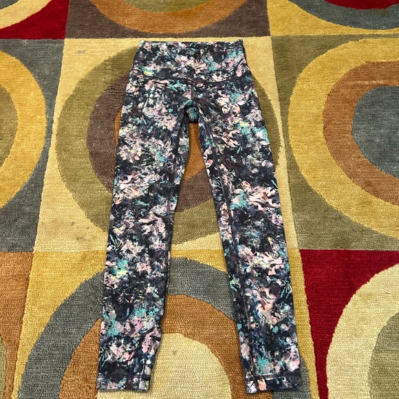 Lululemon Wunder Under Crop HR Leggings 25” Cotton Dappled Daze Multi Size 4 - Picture 1 of 5